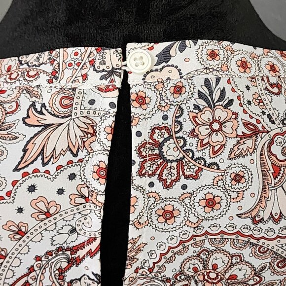 Loft Blouse Womens Large Short Sleeve Paisley Floral - Picture 5 of 10